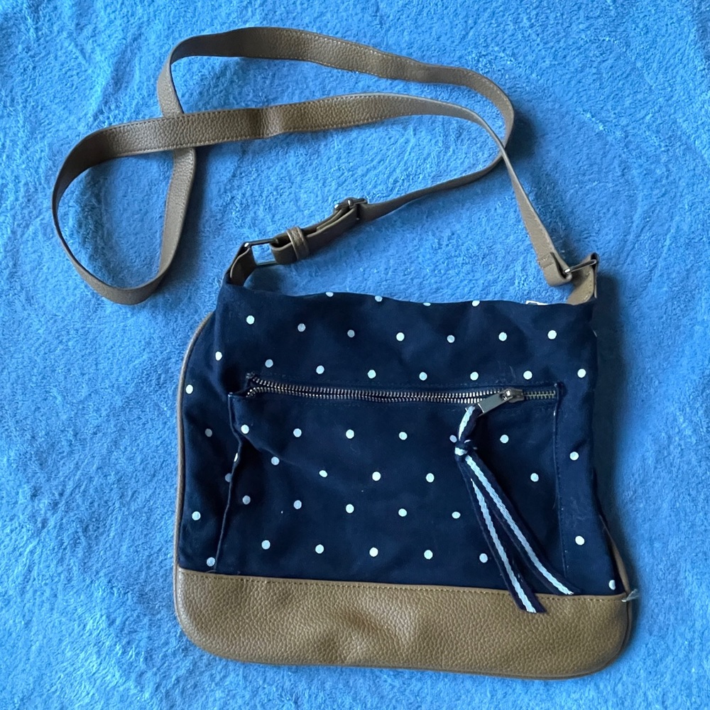 A New Day Navy Polka Dot Shoulder Purse